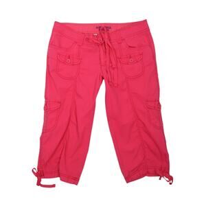 Vintage Y2K Arizona Jean Co Bright Pink Low Rise Cargo Capri Pants 5